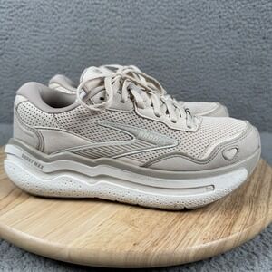 Brooks Ghost Max 2 Womens 7 B (Medium) Beige Suede Running Shoes 1204331B295
